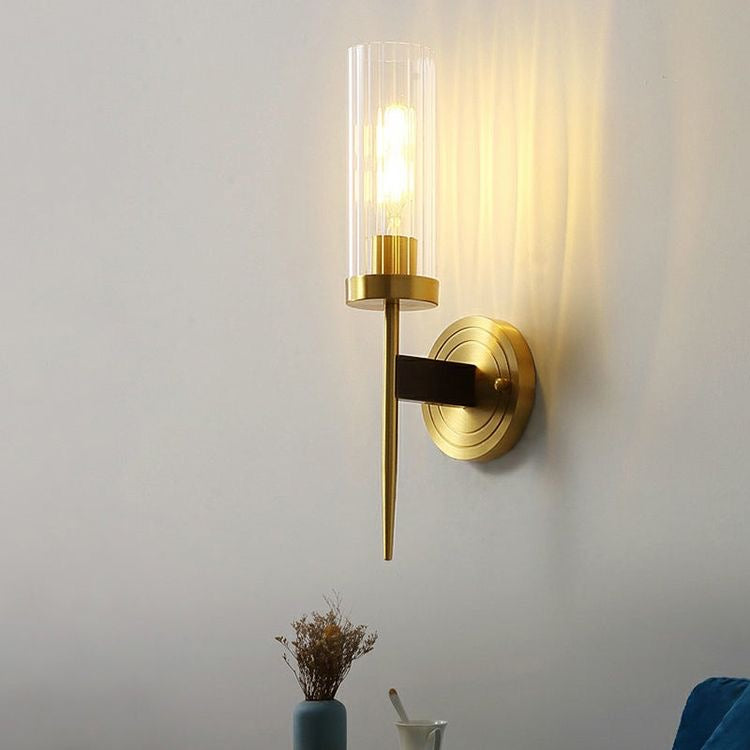 Modern Glass Brass Wall Sconce Light