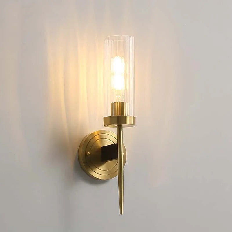 Modern Glass Brass Wall Sconce Light