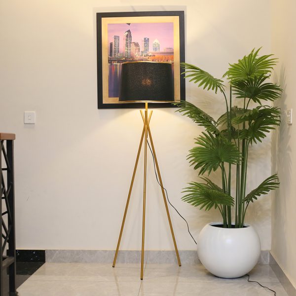 Metal Tripod Golden Floor Lamp (Each)